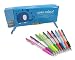 Double-Sided Pen Pencil Case with Magnetic Covers Elephant 9 x 3.25 Inches Teal with (10) Colored Ballpoint Pens Assorted Colors (11 Piece Set)
