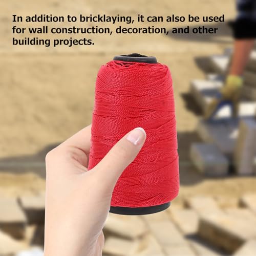 Línea de cuerda de nylon retorcido para albañilería y construcción, resistente cuerda de nylon roja 2 rollos (50 piezas), hilo para construcción y jardinería miniatura 6