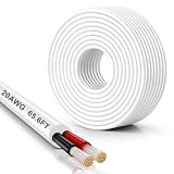 DEKIEVALE Cavo Elettrico Flessibile 20AWG 2 x 0,5 mm², Bianco, 20 m in Rame Stagnato, Cavo Bipolare per Bassa Tensione 5V/12V/24V, per Illuminazione LED, Auto, Altoparlanti, RC e Fai da Te