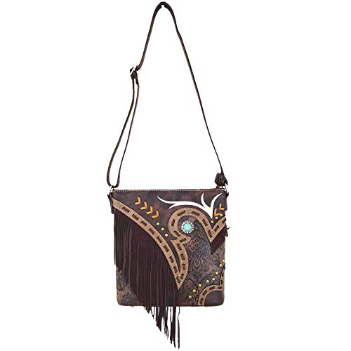 Western Cowgirl Fashion Style Leather Fringe Crossbody Handbags Women Purse Country Everyday Shoulder Bag3