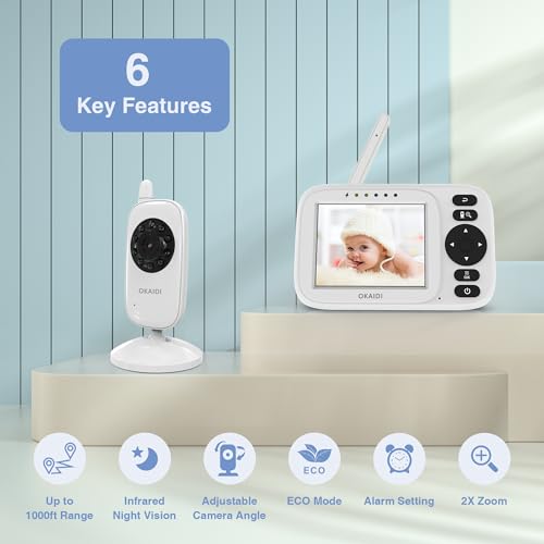 Okaidi Video Baby Monitor, 3.2 Inch Baby Monitor With Camera And Audio thumb #1