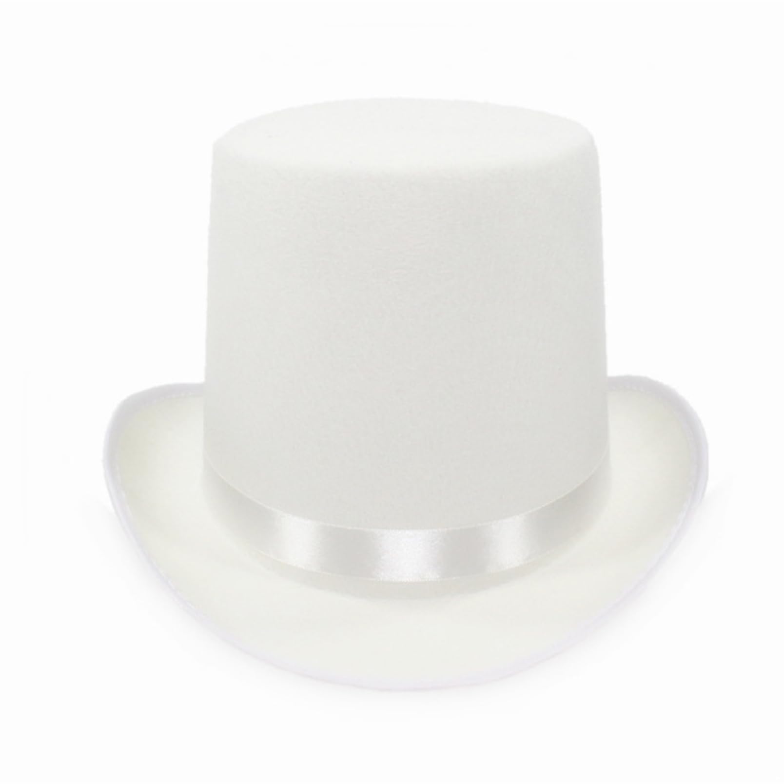 dPois Black Felt Top Hats for Kids Magician Hat Costume Tall Victorian Tuxedo Costume Hat for Cosplay Party White One Size