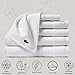 Lacoste Heritage Supima Cotton 6-Piece Towel Set, 2 Bath Towels, 2 Hand Towels, 2 Washcloths, White – Highly Absorbent & Quick Drying, Bathroom Essential, Machine Washable