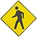 Brady 94234 24" Height, 24" Width, B-959 Reflective Aluminum, Standard Traffic Sign, Legend "Crosswalk With Picto"