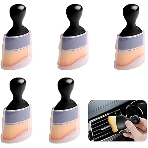 Gtwinsone 5 Pcs Car Detailing Brushes Soft Bristle Detail Brush Set Car Interior Cleaning Brush, Auto Detailing Brush, Auto Dash Duster Brush, Car Dusting Brush Tool for Wheels, Engine, Air Vents Cover