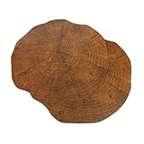 CIYODO 2 Stück Teiliges Holz tischsets aus Kork Hitzebeständig rutschfest Hitzeisolierende Platzsets für Esstisch Dekorative Geräuschdämmende Unterlagen in Hellbraun