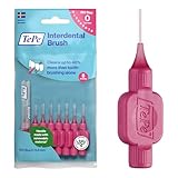 TePe Interdental Brush, Original, Pink, 0.4mm/ISO 0, 8pcs, Plaque Removal, efficient Clean Between Teeth, Tooth Floss, for Narrow Gaps