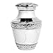 Trupoint Memorials Small Urns for Human Ashes Keepsake, Decorative Mini Cremation Urn for Adult Men & Women, Set of 4, Pearl with Silver Lining