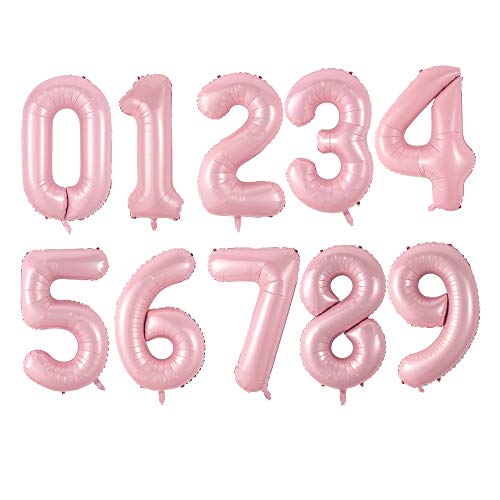 Ballon en mylar rose rigide anti-degonflage 40 cm lot de 10 chiffres pour anniversaire fille
