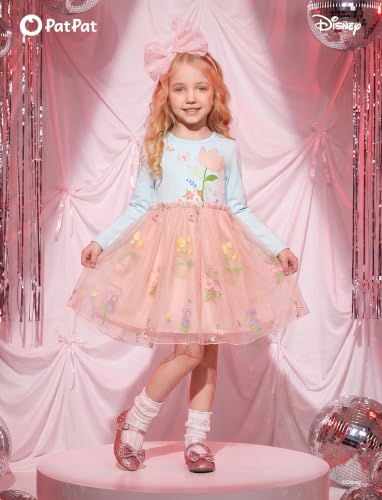 Image of Disney Girls' Tulle Tutu Dress Birthday Party Outfit Toddler to Big Kid