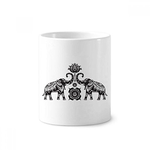 Gobelet éléphant céramique blanche résistant pour ranger pinceaux