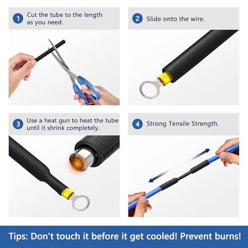 Image of Heat Shrink Tubing 1 /2 inch, 3:1 Ratio Wire Heat Shrink Tube Roll, Dual Wall Adhesive-Lined Waterproof Shrink Wrap Tubing, 33FT Red Industrial and Marine Grade Heat Shrink Wrap