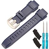 Bracelet de rechange en silicone pour homme Casio PRG 250, 260, 500, 550, PRW 2500, 3500, 5000, 18 mm, étanche, en caoutchouc, One Size, résine, Pas de pierre précieuse