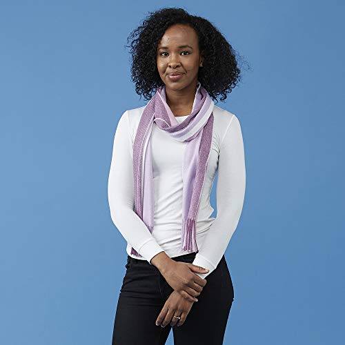 Hadley Wren Tickled Pink Womens Vibrant Stripe Fringe Scarf, Purple, One Size2