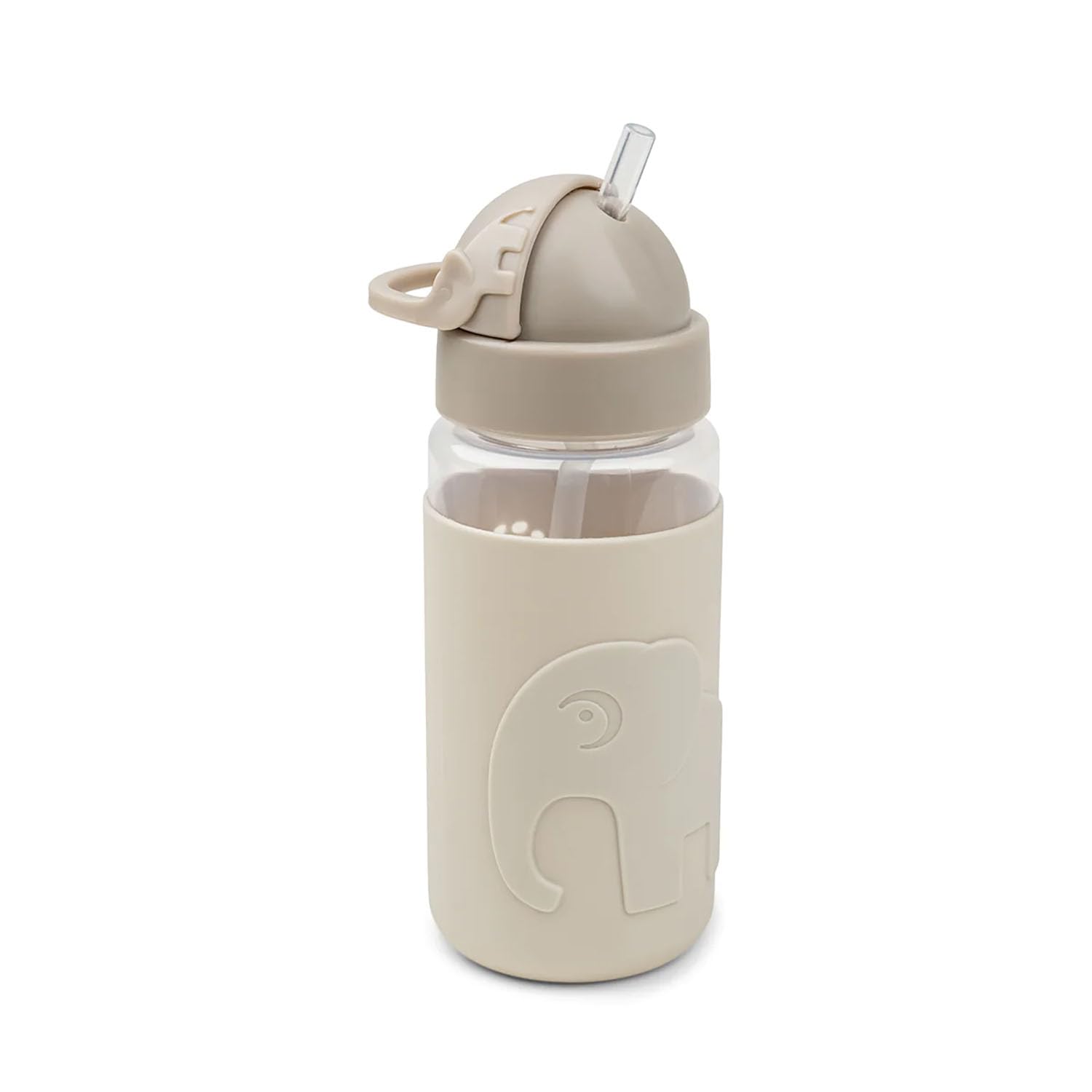 Done by Deer 1039449 Botella con pajita Easy Grip - Elefante Elphee Sand (350 ml)