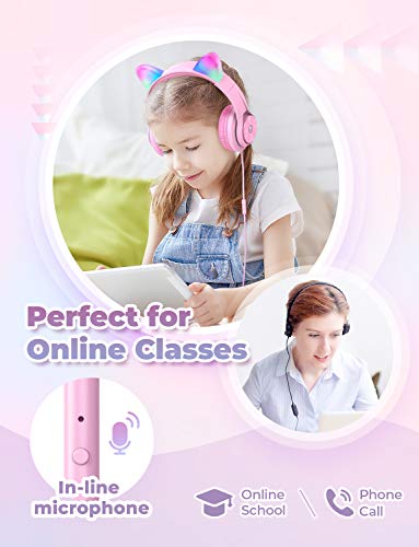 iClever Casque Audio Enfant à Oreilles de Chat Lumineuses LED avec Microphone, Port partagé, Volume limité à 94dB pour… - Les Beatles, Paul McCartney, John Lennon, RIngo Starr, George Harrison iClever Casque Audio Enfant à Oreilles de Chat Lumineuses LED avec Microphone, Port partagé, Volume limité à 94dB pour… – Image 5