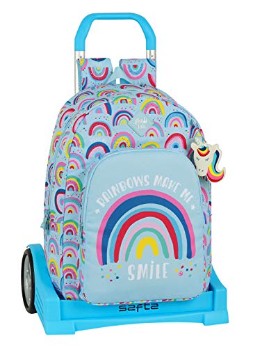 Safta Mochila Espalda Ergonómica con Carro Evolution  Multicolor  Rainbow  612033860
