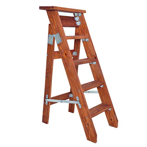ZLL - Klappstufen Home Werkzeuge - Holztrittschemel 5 Schritt Folding Hocker für Kinder oder Erwachsene Multi-Use Leichten Treppenstuhl mit robustem und Wide Pedale, Haushalt & Küche Ladder Cover