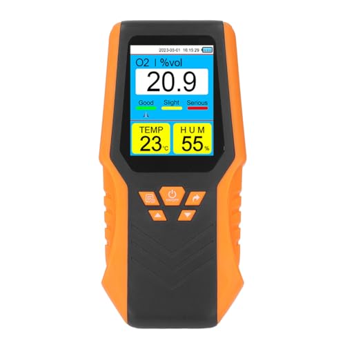 Détecteur d'oxygène portable SEAFRONT avec écran LCD de 0 à 30% Vol et thermohygromètre