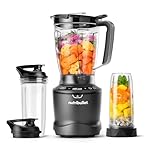 nutribullet SmartSense Blender Combo - 1500W Base with 1.6L Jug & 2 Personal Cups with Lids - Satin Black Finish - 5 Pre-Programmed Smart Auto Cycles - Blend Fruit, Ice & Nuts - For Smoothies & Juices