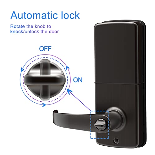 Signstek Keypad Entry Lever Door Lock With Led Backlit Keypad Password/Key Accessibles, Oil Rubbed Bronze #TOP2