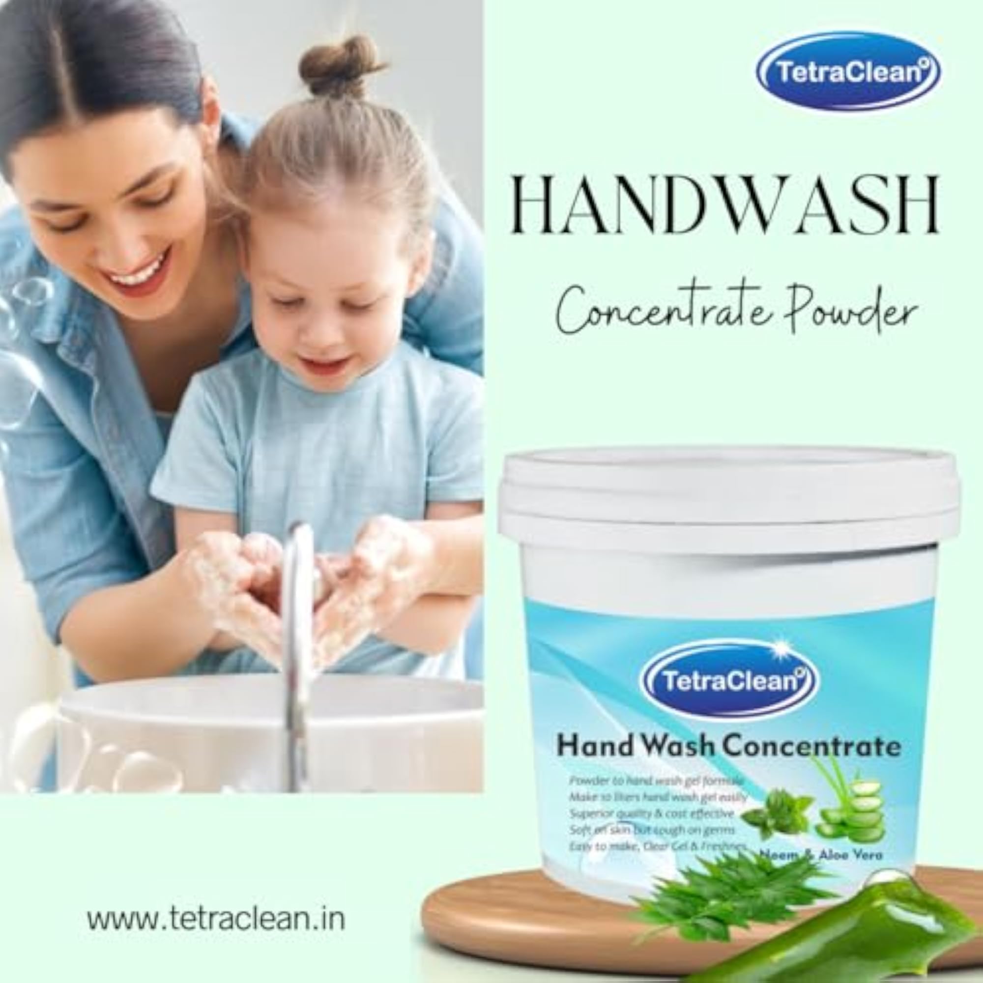Hand Wash Concentrate Powder 500g, Aloe Vera & Neem