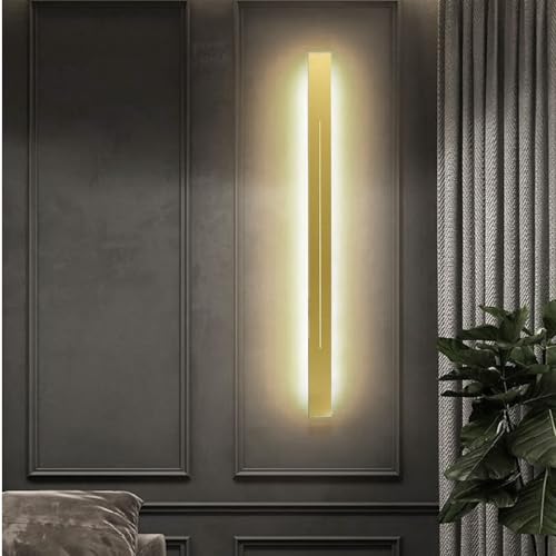 Lámpara de pared interior de diseño minimalista oro y tecnología LED lineal de 80cm