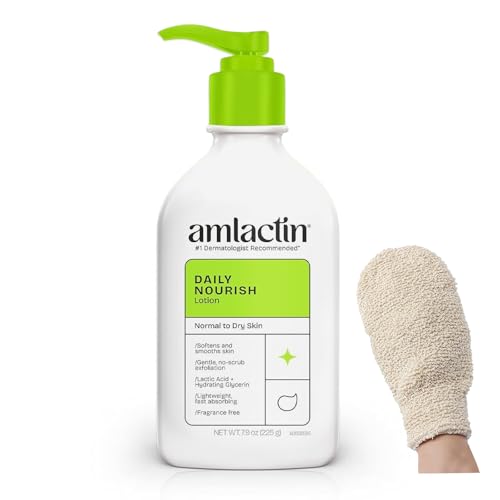 LUXPAKS Bath Glove Bundled mit Amlactn Moisturizing Lotion Peeling-Body Lotion mit Lactic Acid for Smooth Hydrated Skin