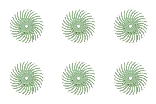 6-Piece Light Green 3M Micron Radial Rotary Disc Set 9/16" Jewelry Polishing Metal Finishing Cleaning Tool
