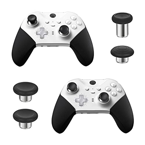 Image of Metal Replacement Thumbsticks for Xbox Elite Controller Series 2 Core,Component Pack Includes 4 Swap Magnetic Joysticks,4 Paddles,1 Standard D-Pads, Accessories Parts for Xbox One Elite 2 (Silver)