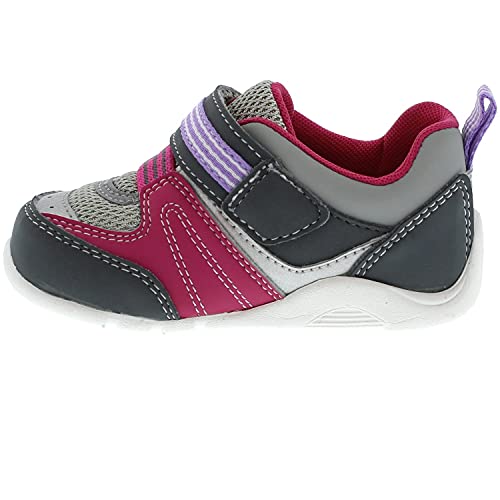 TSUKIHOSHI Neko Baby and Toddler Shoes - Strap-Closure Machine-Washable Baby Shoes with Wide Toe Box & Slip-Resistant, Non-Marking Outsoles, Ages 0-42