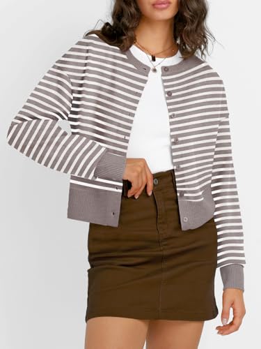 Image of Trendy Queen Cropped Cardigan Sweaters for Women Lightweight Y2k Fall Outfits Spring Fashion Clothes 2026