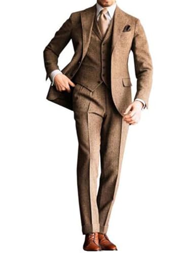 Veste simple boutonnée de costume 3 pièces en chevrons homme contre le froid