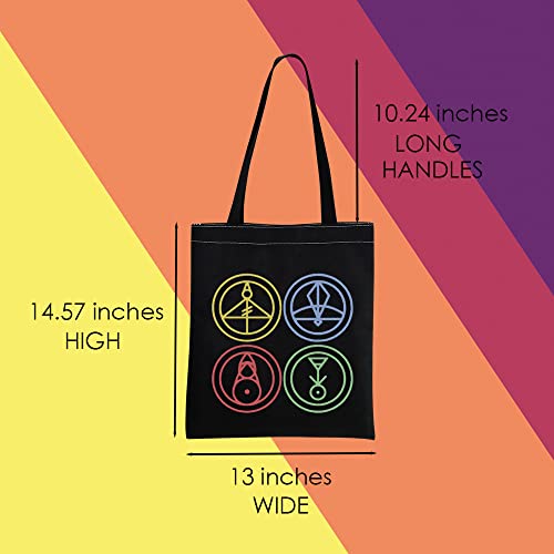 Bolso tipo tote con diseño de casa de dibujos animados, fuego, hielo, planta y luz, regalo miniatura 3