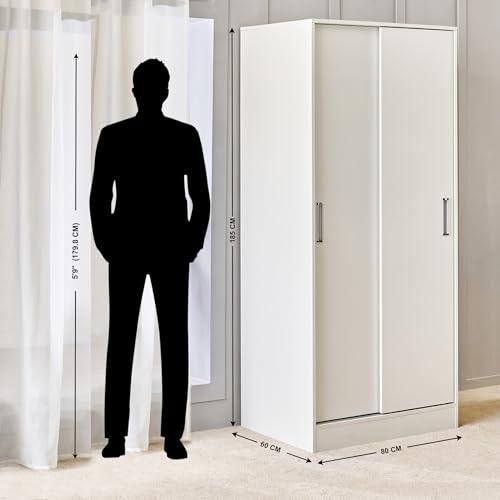 Image of Home Centre | Helios Alton | Engineered Wood | 2 Door Sliding Wardrobes | White | 1 Year Warranty