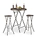 Produktbild Relaxdays 3 TLG. Stehtisch Set Bastian, Stehtisch, Bistrotisch rund, 2 Barhocker, klappbar, Rattan Optik, wetterfest, braun