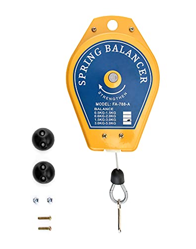 QWORK Spring Balancer 3.3lbs - 6.6lbs Bearing Retractable Tool Fixture Holder for Assembly-line