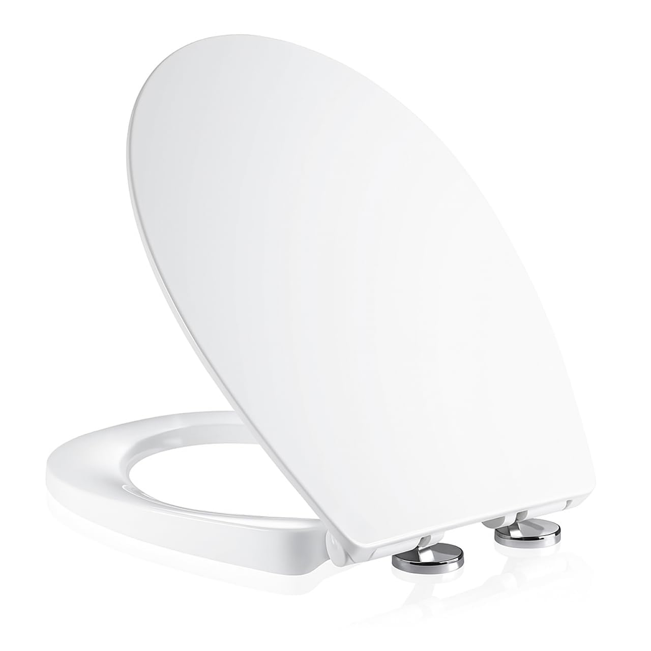 Mass Dynamic White Soft-Close Toilet Seat – Premium Urea Formaldehyde, Porcelain-Like Finish, Quick Release, Adjustable Top Fixing Hinges, Easy Clean, Standard Oval, Sleek (Pack Of 5)