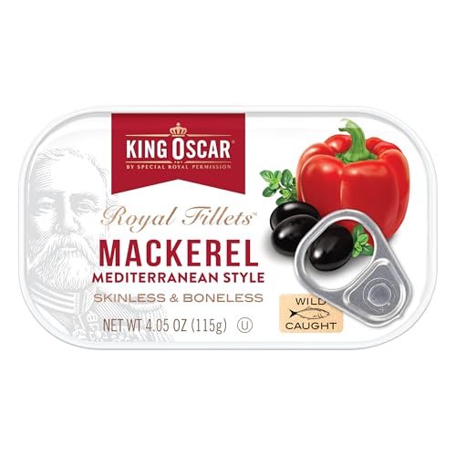 Image of King Oscar Skinless & Boneless Mackerel Fillets, Mediterranean Style, 4.05 -Ounce Cans (Pack of 1)