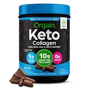 Orgain Keto Collagen Protein Powder with MCT Oil, Chocolate – Paleo Pleasant, Grass Fed Hydrolyzed Collagen Peptides Sort I and III, Dairy Free, Gluten Free, Soy Free, 0.88 Lb (Packaging Could Differ)
