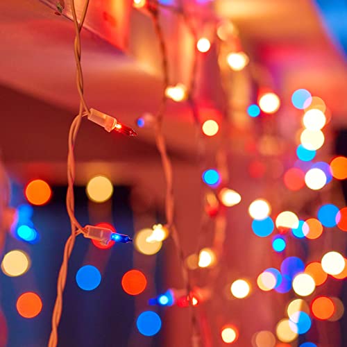 4Th Of July Decor Icicle Lights, 10.8Ft Patriotic String Lights, Red White Blue Lights For Independence Day, Plug In White Wire Waterproof Decorative Lights Outdoor Indoor, Connectable To 3 Sets #TOP7