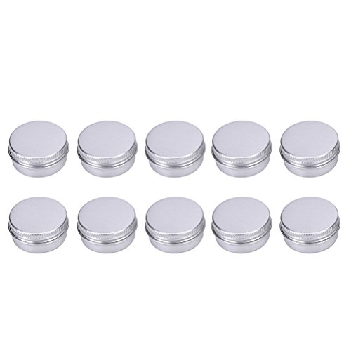 Preisvergleich Produktbild ruiyele Lip Balm Container, aluminium leer Kunstlederausziehlasche rund Speicher für Beauty, Kosmetik, Accessoires, 1 / 2 oz silber