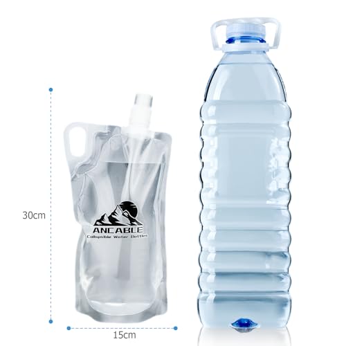 Ancable 33oz (1L) Collapsible Water Bottles, 3-Pack Reusable Travel Foldable Water Bottles for Hiking Camping Running Bike, BPA-Free Water Bottle - image 7