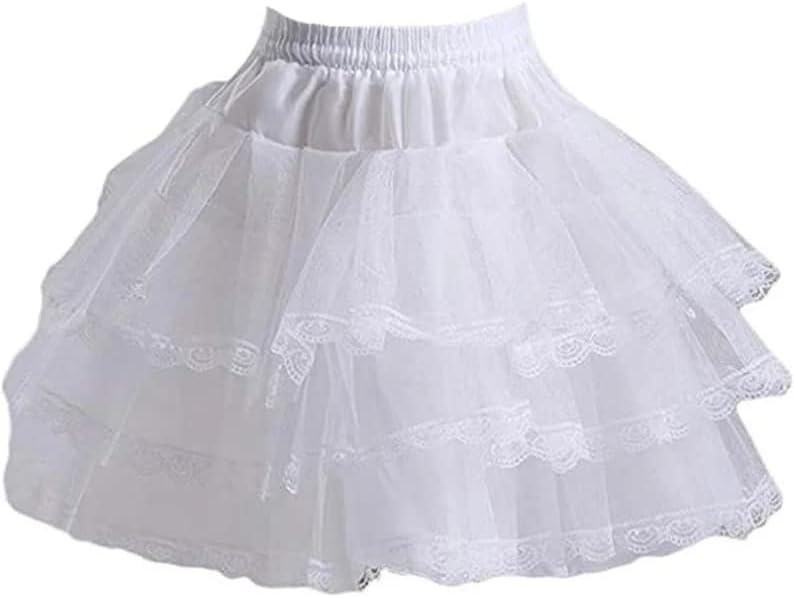 3-layer white crinoline petticoat for short dresses and gowns - Crinoline underskirt for girls
