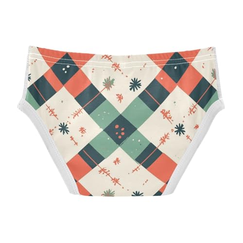KLL Buffalo Plaid Green Black Toddler Boys' Pure Cotton Underwear Briefs Breathable Children Panties2
