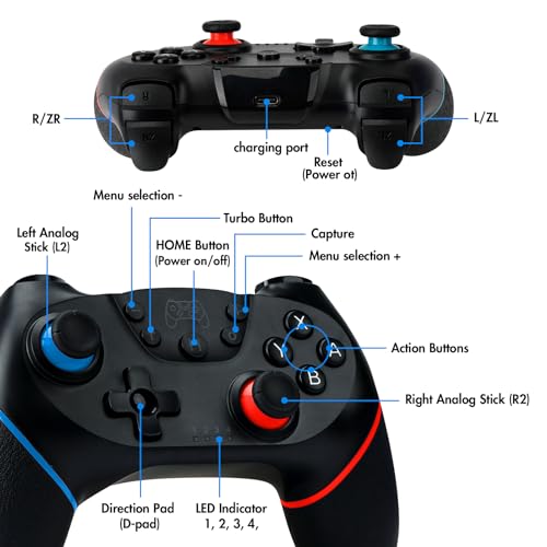 Zakgbxbig 00131 Controller For Switch, Wireless Pro Controller For Switch Lite, Controller For Switch Remote Gamepad Joystick thumb #1