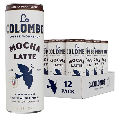 La Colombe Coffee, Mocha Draft Latte, 11 fl oz Cans (Pack of 12), Coffeehouse Quality Cold Brew, Specialty Grade Coffee Beans, Ready-to-Drink On-the-Go