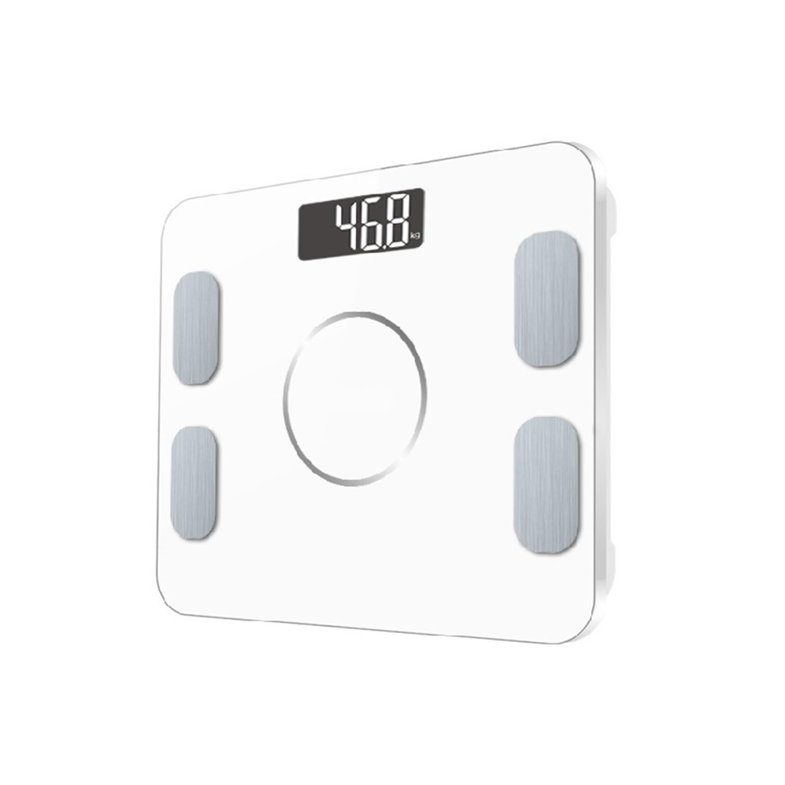 Báscula Inteligente For Grasa Corporal, Digital For Baño, De Peso For Suelo, Bluetooth, Balanza Electrónica Preciso FáCil De Leer(White)