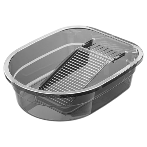 Lavabo de PET integrado con gancho y almohadilla antideslizante, 43 x 33 x 12, 7 cm, resistente, para lavar ropa a mano.