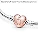 PANDORA Moments Heart Clasp Snake Chain Bracelet - Two-Tone Charm Bracelet - Compatible Moments Charms - Sterling Silver Rose Gold - Comes with Gift Box - 7.5